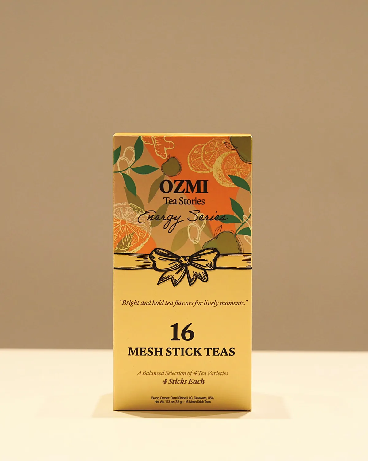OZMI Tea Stories Energy Series box of 16 mesh stick teas