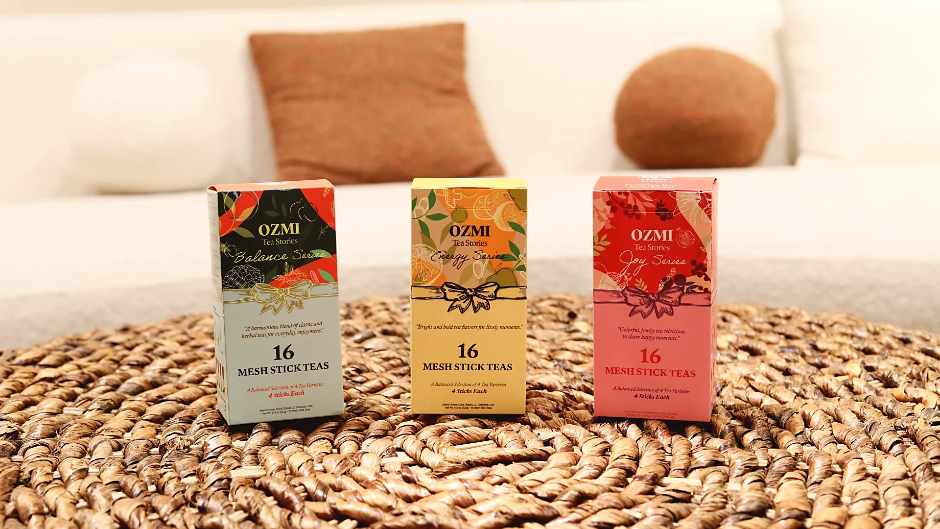 OZMI Tea Stories Energy, Balance and Joy gift boxes