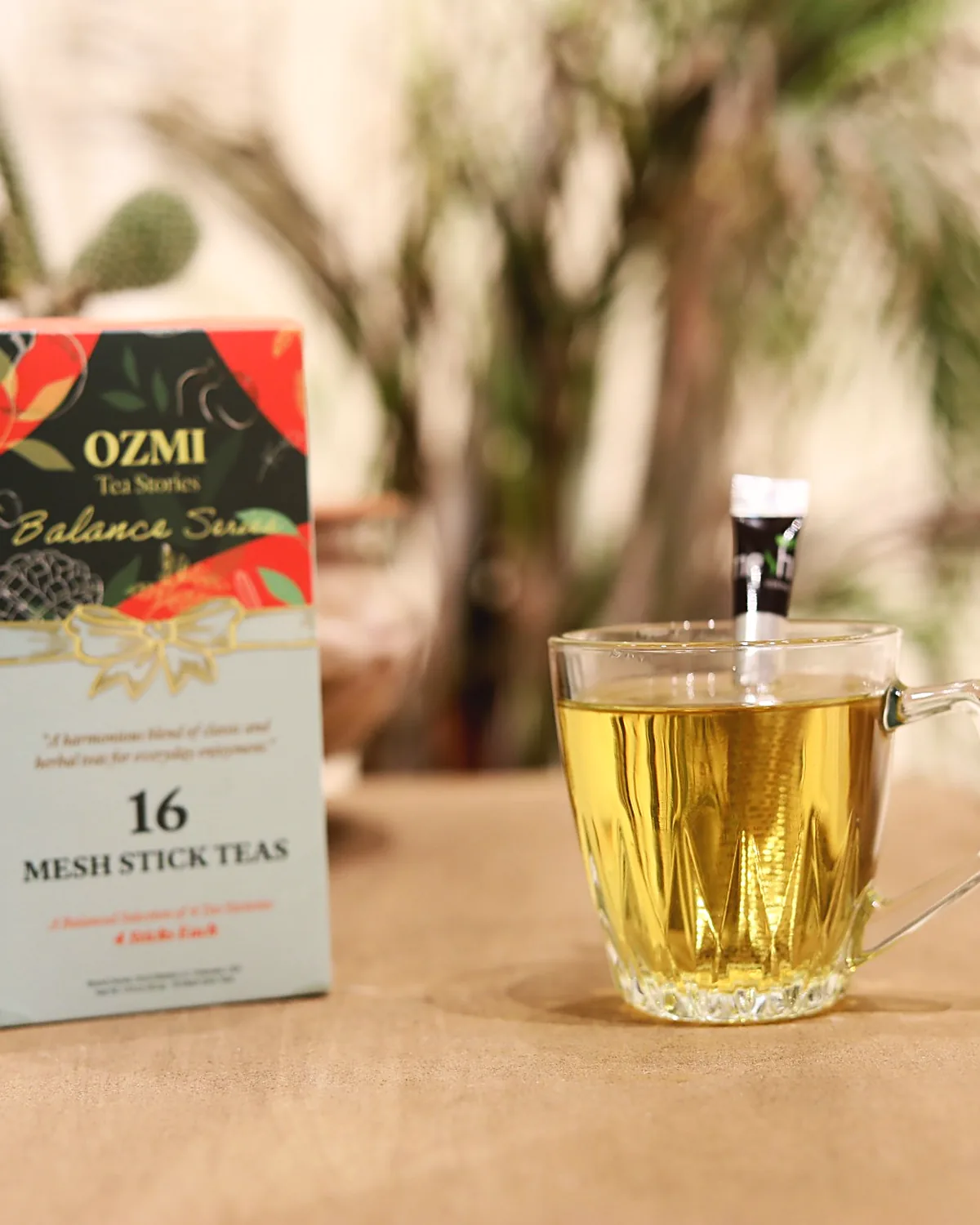 OZMI Balance Series tea box as an office gift on a desk